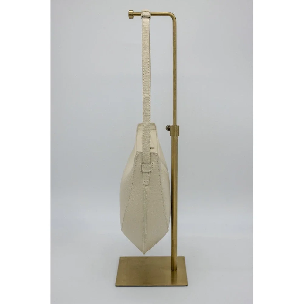 Loewe‎ Vintage Crescent Shoulder Bag Cream Textured Leather Hobo